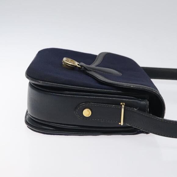 GUCCI Micro GG Canvas Shoulder Bag Navy Gold - Picture 4 of 16